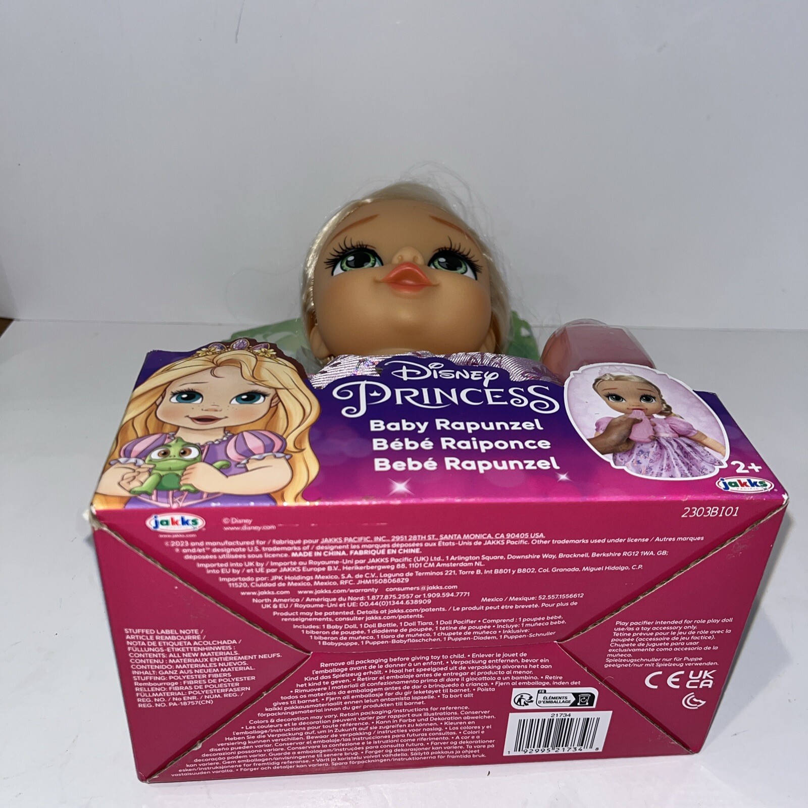 NEW Jakks Disney Princess Baby Rapunzel Doll Tangled w Bottle & Tiara 2023