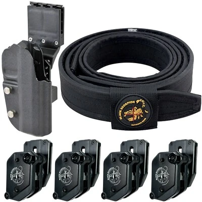 BLACK SCORPION OUTDOOR GEAR 3-Gun, IPSC, USPSA Competition Rig - Belt, Holsters, Magazine Pouches 6 Pcs