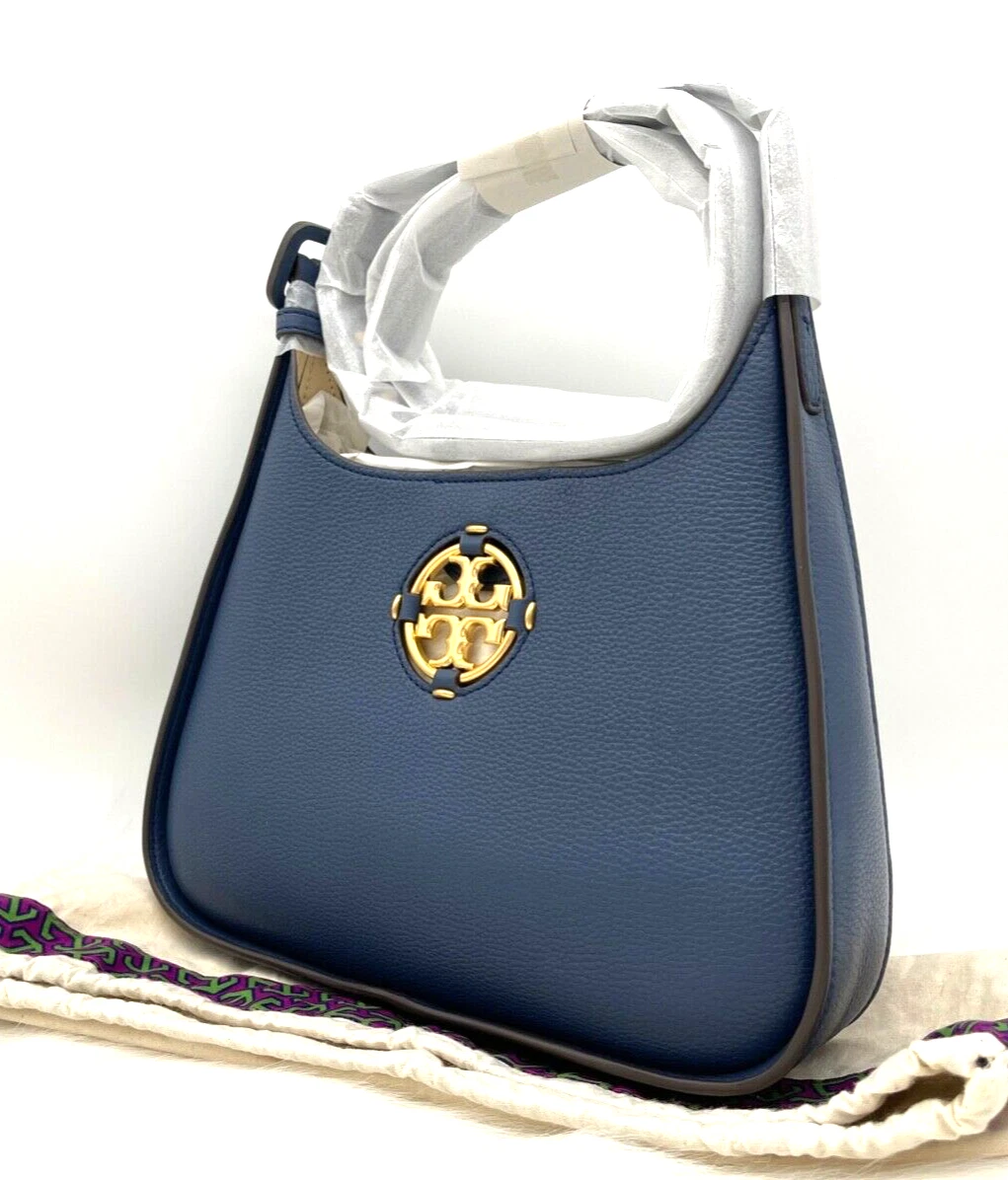 Tory Burch Miller Shoulder Bag In Leather in Blue