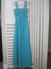 Let's Fashion Bridesmaid Prom Formal Dress BLUE Rhinestones Sequin Size XS  NWT