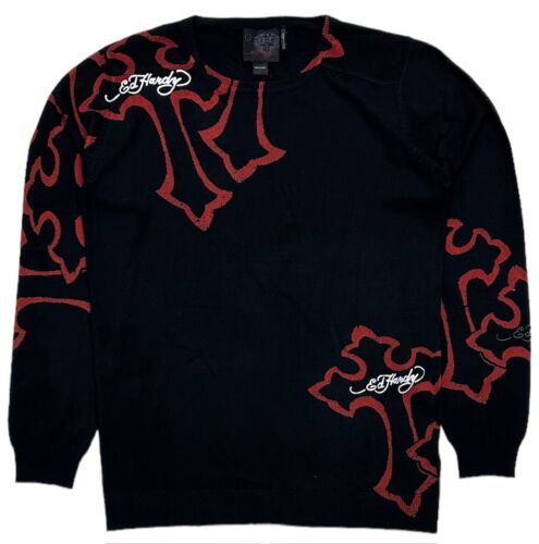 Ed Hardy by Christian Audigier Unisex Tiger Snake Pullover Crewneck Sweater - Picture 2 of 3