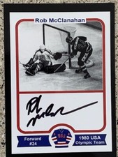 ROB MCCLANAHAN USA 1980 OLYMPIC MIRACLE ON ICE GOLD MEDAL AUTOGRAPHED 3X5 #2