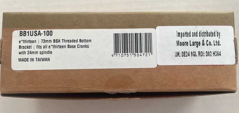 Soporte inferior roscado E-Thirteen BSA MTB - 73 mm x 24 mm - negro - ¡UK FAST POST! Foto 3 de 4