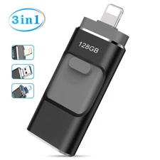 512GB-64GB 3 in 1 HD USB Stick 3.0 Flash Drive For iPhone/Android PC OTG Storage