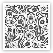 Floral Pattern 1 Seamless Stencil - Choose a Size - Laser-Cut Reusable Plastic
