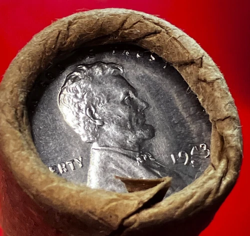 1943-S OBW ORIGINAL BANK WRAPPED ROLL BU UNCIRCULATED LINCOLN WHEAT CENT PENNIES