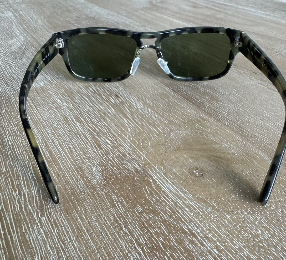 Prada Green Tortoise Shell Aviator Sunglasses Prada PR A16S 17N20G Polarised Sunglasses - US main image 3