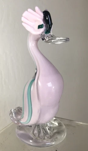 VINTAGE MURANO GLASS ALFREDO BARBINI WHIMSICAL SVAZZO DUCK BIRD SCULPTURE
