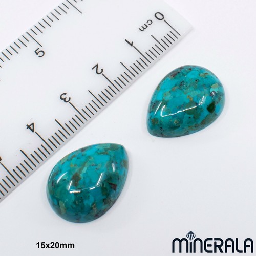NATURAL PRESSED TURQUOISE LOOSE GEMSTONE PEAR CABOCHON 3x5mm-15x20mm WP00081 - Picture 17 of 20