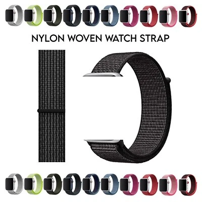 NYLON APPLE WATCH STRAP Nylon Watch Strap Woven Band Fits Apple iWatch Series SE 8/7/6/5/4/3/2 38mm/44mm