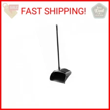 Rubbermaid Commercial Products Dustpan with Long Handle, Plastic, Black