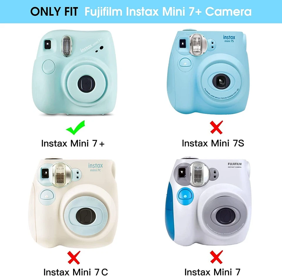 For Fujifilm Instax Mini 7+ Instant Film Camera Protective Case Hard Shell Cover - Image 2 of 4
