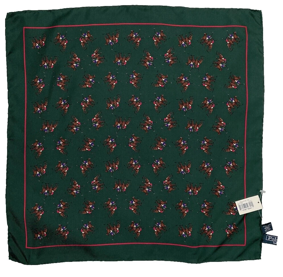 Polo Ralph Lauren 100% Silk Pocket Square Handkerchiefs for Men
