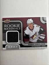 15/16 UD S2 Arizona Coyotes Henrik Samuelsson Rookie Materials GUJ card #RM-HS. rookie card picture