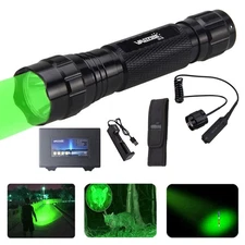 500Yards Green LED Hunting Flashlight Lamp Predator Coyote Night Hog Zoom Torch
