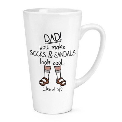 Dad You Make Socks And Sandals Look Cool 17oz Large Latte Mug Cup - Fathers Day