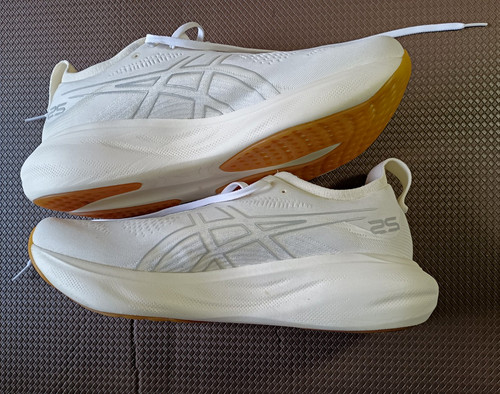 ASICS Gel-Nimbus 26 Men's Running Sneakers White/Tan Lace Up Low Top