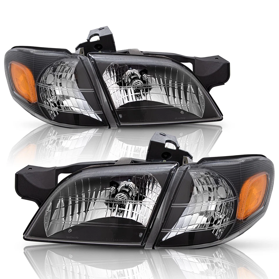Черные фары в сборе пары L+R для Pontiac Montana Chevy Venture 1997-2005 годов выпуска - Изображение 2 из 4