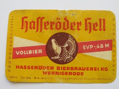 Wernigerode, Hasseröder Hell, label,
