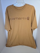 Carhartt Logo Shortsleeve Shirt Mens Camel Original Fit Work Streetwear K195 XL