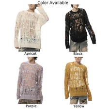 This Season's Go To Mens Trendy O Neck Pullover Featuring a Unique Hole Design