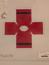 Santa Topper by the Studio Midwest Needlepoint canvas with hardware