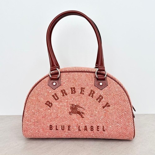 BURBERRY BLUE LABEL tweed herringbone mini Boston handbag made in Japan