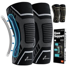 2-Pack Compression Knee Braces for Pain Relief, Knee Support for Running, Hiking