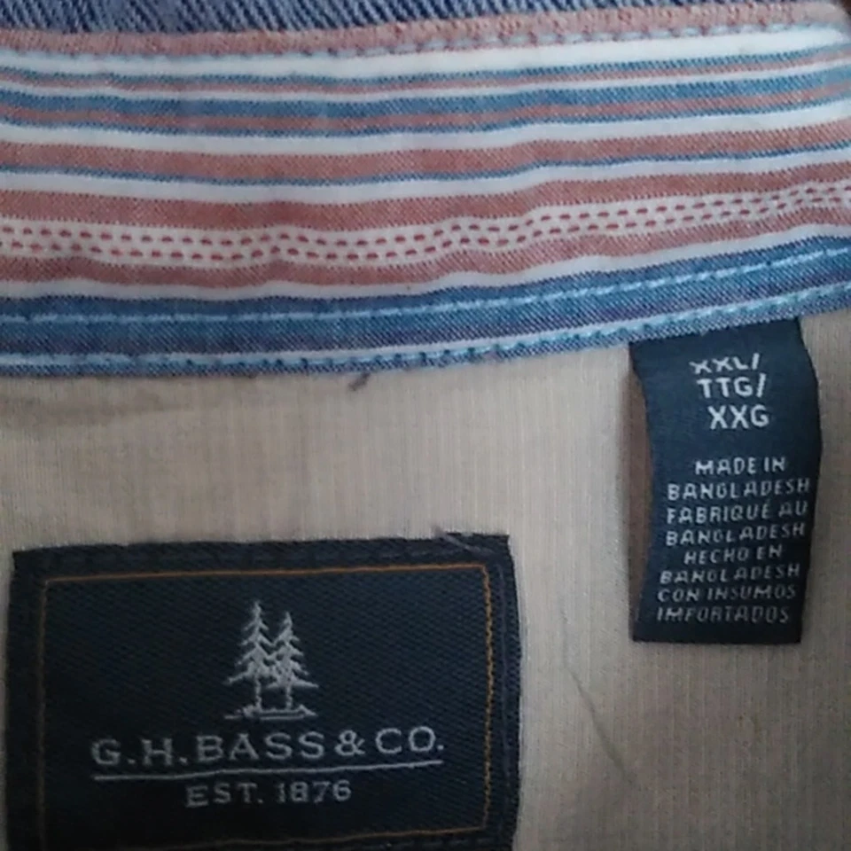G.H. Bass & Co. Striped Cotton Button Front Shirt XXL TTG - Image 4 of 4