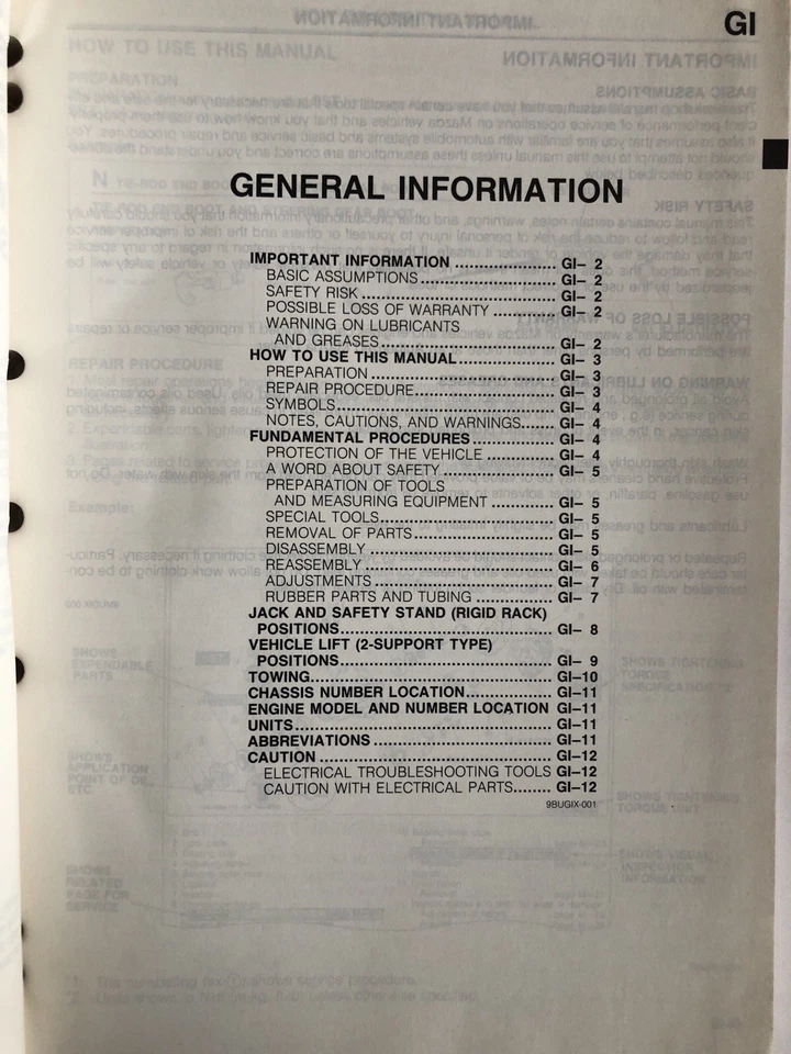 Mazda B1600 B2000 B2200 B2600 Workshop Manual Supplement Factory Original 1989 - Image 3 of 4