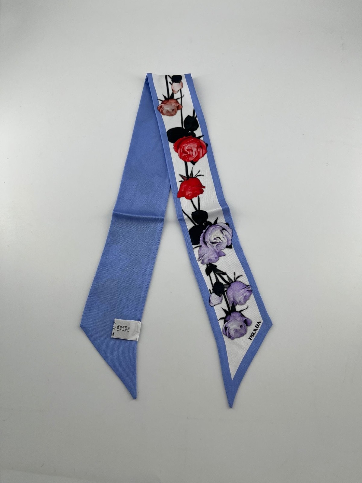 Authentic PRADA Skinny Silk Scarf New Never Used Made in Italy thumbnail 11