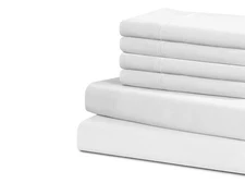 Home Basics Off-White Queen Sheets 400 Thread Count 100% Cotton New In Bag