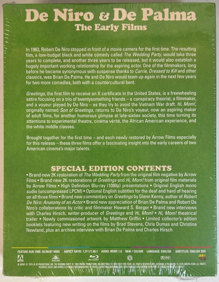 De Niro & De Palma - The Early Films - (BluRay) New Sealed - Image 2 of 2