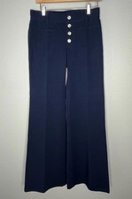 Lauren Ralph Lauren Wide Leg Button Up Sailor Pants Womens 4 Navy High Waist
