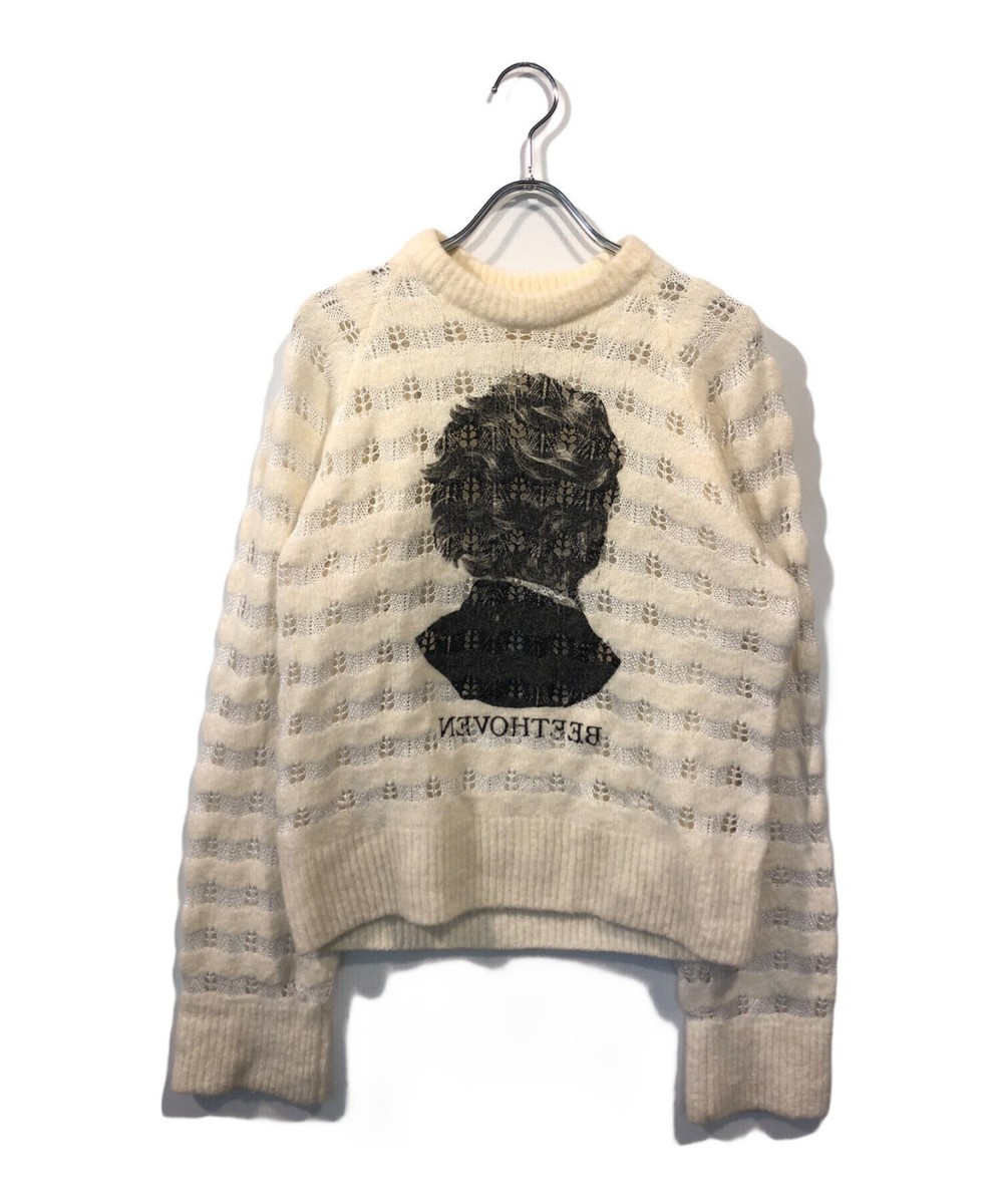 トップス masu 22aw REVERSE BEETHOVEN SWEATER 46 MASU（エムエーエスユー）のREVERSE BEETHOVEN SWEATER WHITEの
