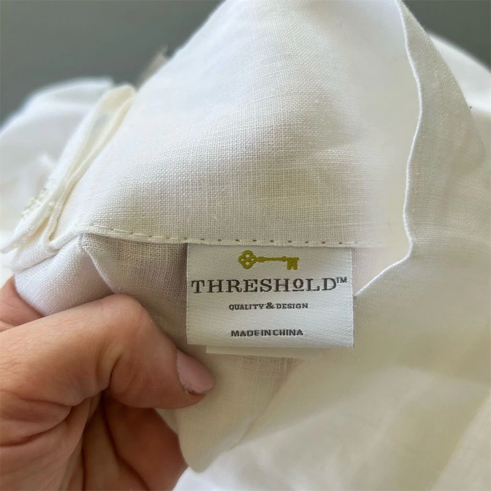 NWT Threshold White Linen Light Filtering Window Panel 54x108" Classic Style - Image 3 of 4