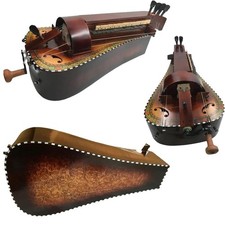 Bird's eye Maple wood 6 strings 24 keys Hurdy Gurdy with Inlay shell and drawing