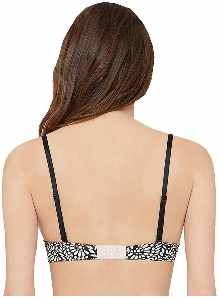 Sujetador push up LOU negro/desnudo estampado sin forma de nada, EE. UU. 34B/Reino Unido 34B, nuevo con etiquetas Foto 3 de 4