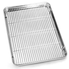 Bastwe Cookie Sheet and Cooling Rack Set, 16 inch Stainless  Assorted Sizes 