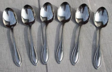 Oneida USA Arbor American Harmony Stainless Flatware Lot of 6 Dinner Spoons