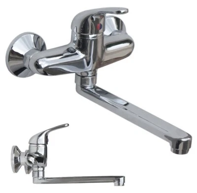 MISCELATORE RUBINETTO MONOCOMANDO LAVELLO CUCINA CANNA ALTA CROMATO MURO VASCA