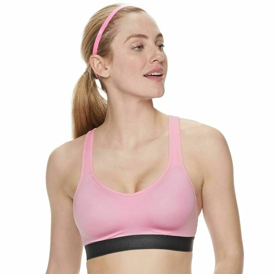 adidas NWT Size Large Women's Stronger For It Cross Back Sports Bra Pink EI8329 - Image 2 of 4