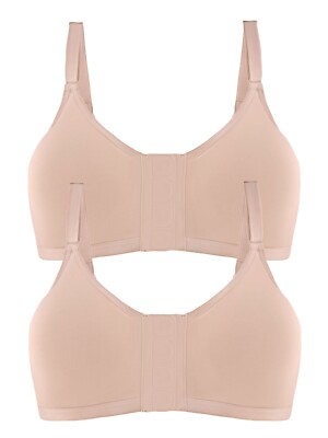 Felina Beyond Basic 207223 2er Pack Vorderverschluss-BH ohne Bügel in 2 Farben