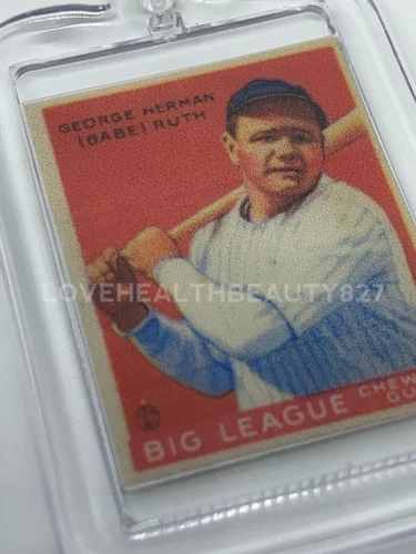 Babe Ruth 1933 Goudey 149 New York Yankees Card Replica Silver Key Chain