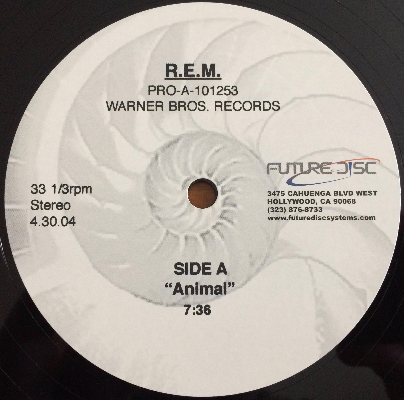 R.E.M. REM Animal RARE 12" ACETATE 1SIDED DJ PROMO SINGLE Future Disc Mastering eBay