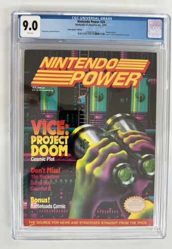 Nintendo Power #24 CGC 9.0 Magazine 1991 Inserts/Poster — Vice: Project Doom - Afbeelding 1 van 3