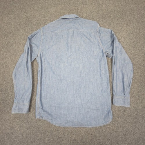 Quiksilver Shirt Mens SMALL Blue Chambray Long Sleeve Button Up collared Size S - Picture 5 of 9