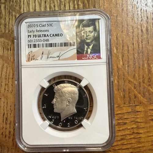 2020-S Clad Kennedy Half Dollar NGC PF 70 Ultra Cameo Kennedy Signature Label ￼
