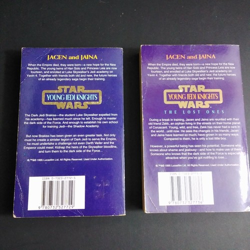 2 x Star Wars Young Jedi Knights Novels Books - Shadow Academy + The Lost Ones - Picture 2 of 9