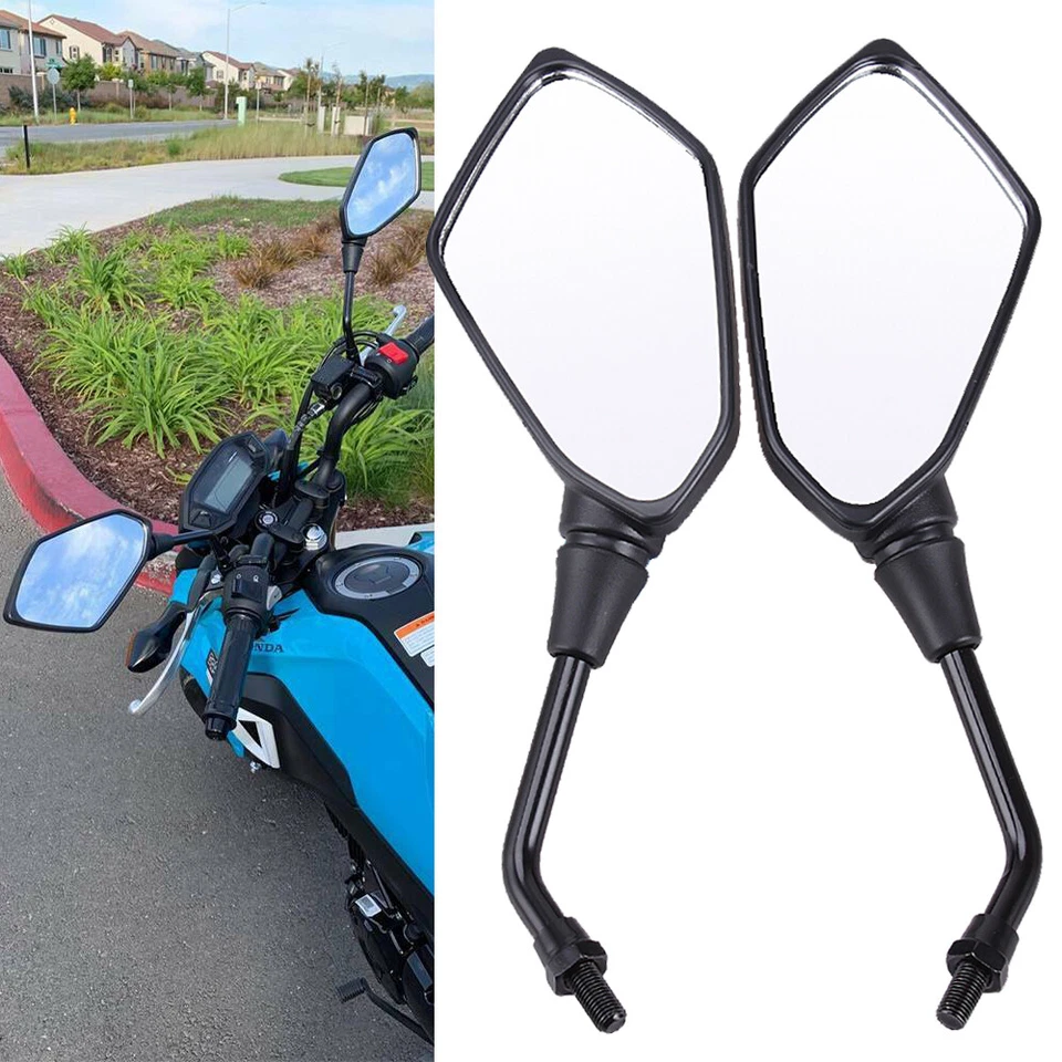 Espejos retrovisores laterales negros para motocicleta Kawasaki KLR650 KLX250 KLX250S KLX300R KLX450R Foto 2 de 4